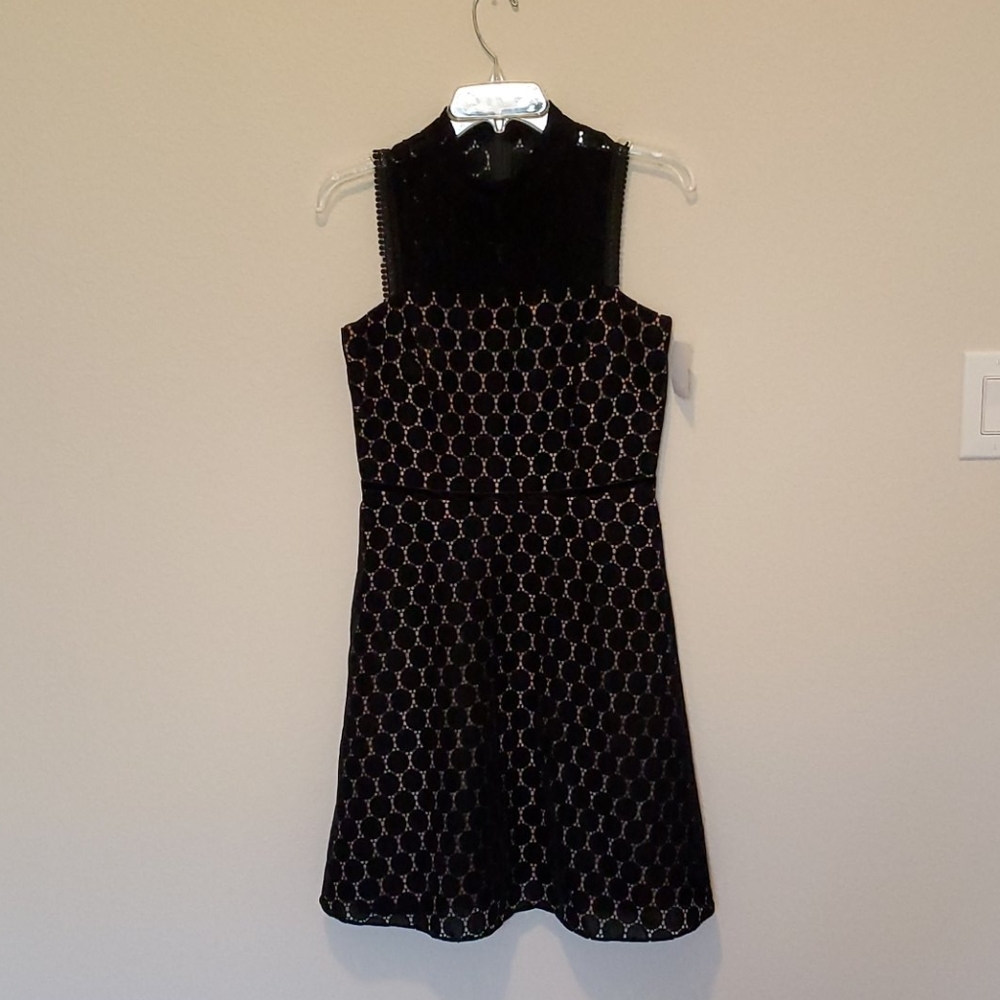 Shoshanna Velvet Polka-Dot Cocktail Dress - Picture 3 of 7